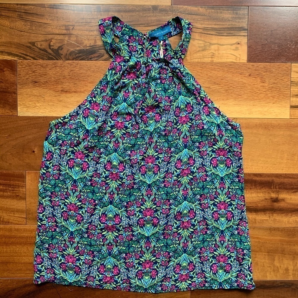 Antibes Blanc sleeveless floral blouse